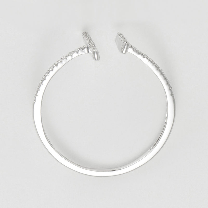 Bague "Parallèle Asymétrique" D0,1Ct/50 - Or Blanc
