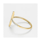 Bague "Parallèle Asymétrique" D0,1Ct/50 - Or Jaune 375/1000
