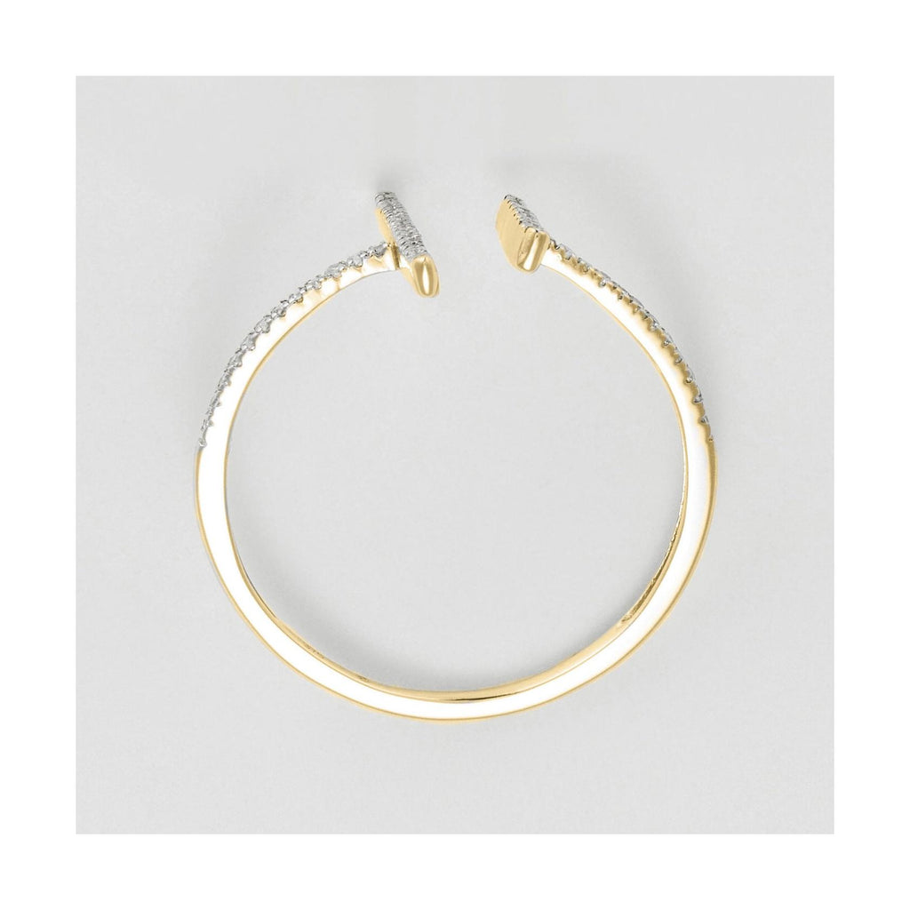 Bague "Parallèle Asymétrique" D0,1Ct/50 - Or Jaune 375/1000