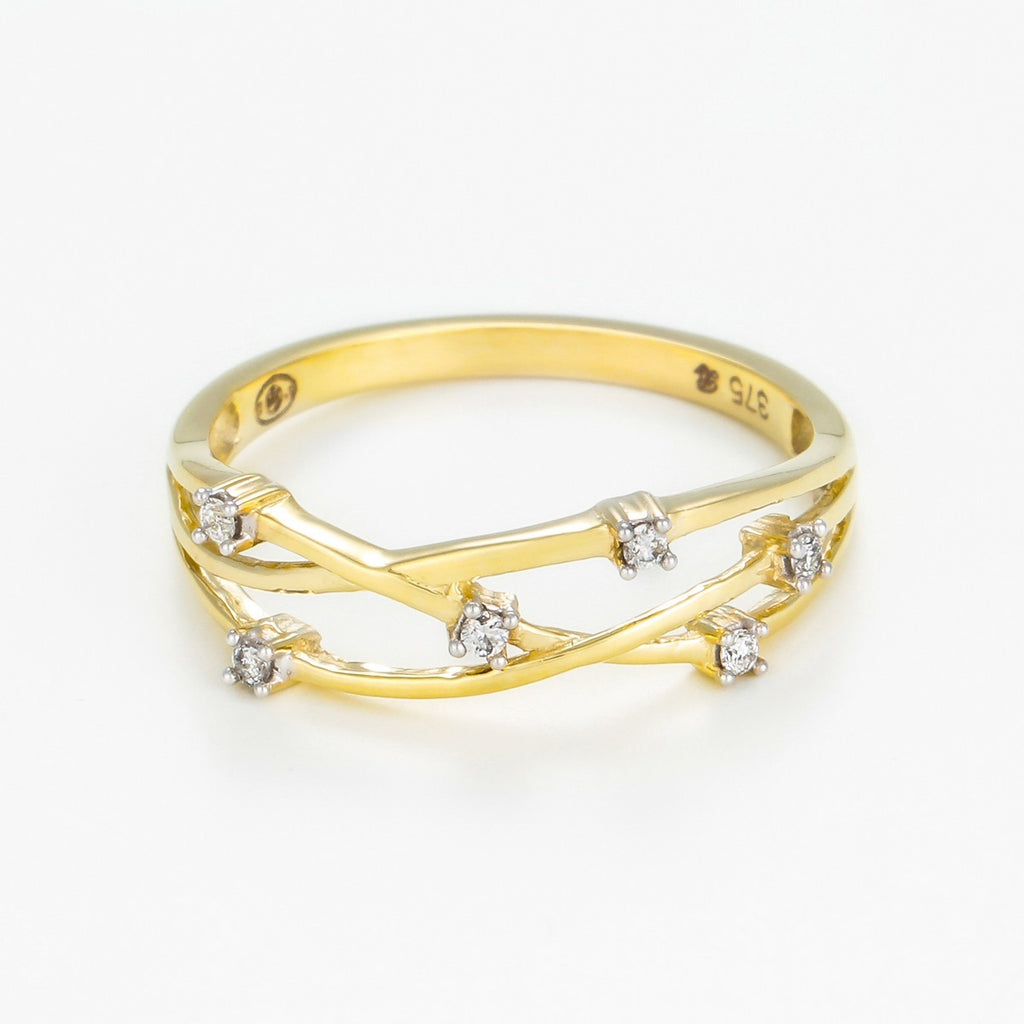 Anillo de diamantes “Jolie Constellation”: 0.05Ct/6 – Oro amarillo