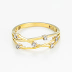 Bague "Jolie Constellation" Diamant : 0,05Ct/6 - Or Jaune 375/1000