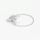 “Star” Chain Ring – White Gold