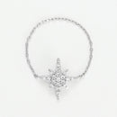 “Star” Chain Ring – White Gold