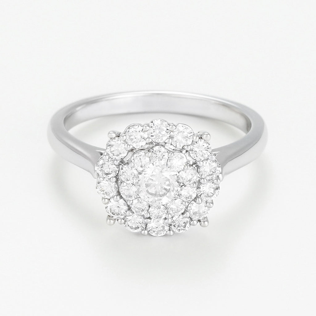 Anillo “Diente de León” – Oro blanco 375/1000