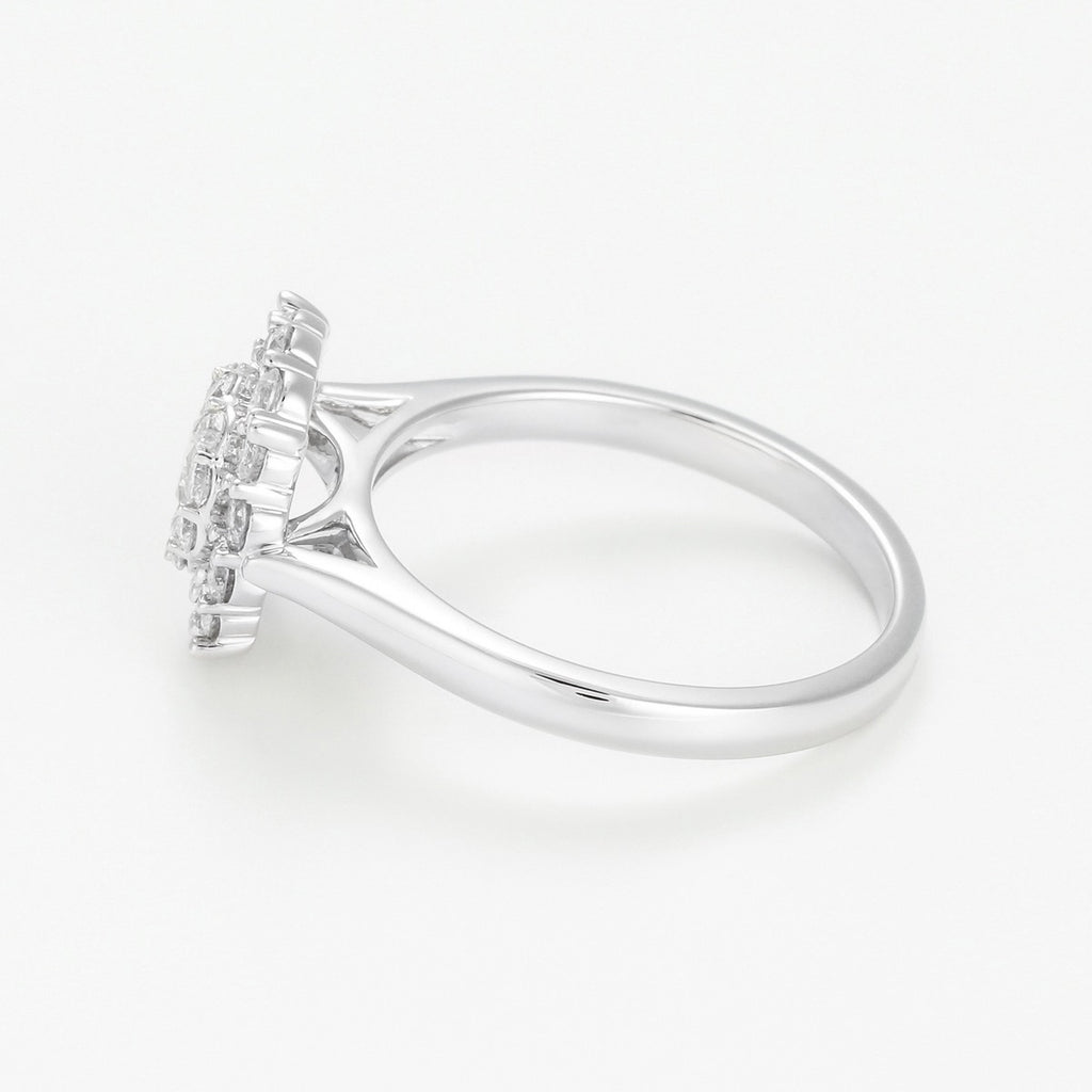 Anillo “Diente de León” – Oro blanco 375/1000