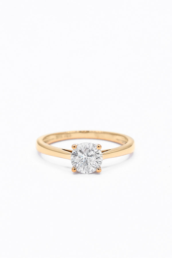 Anillo solitario "Delicada" D1/1 - Oro amarillo 375/1000