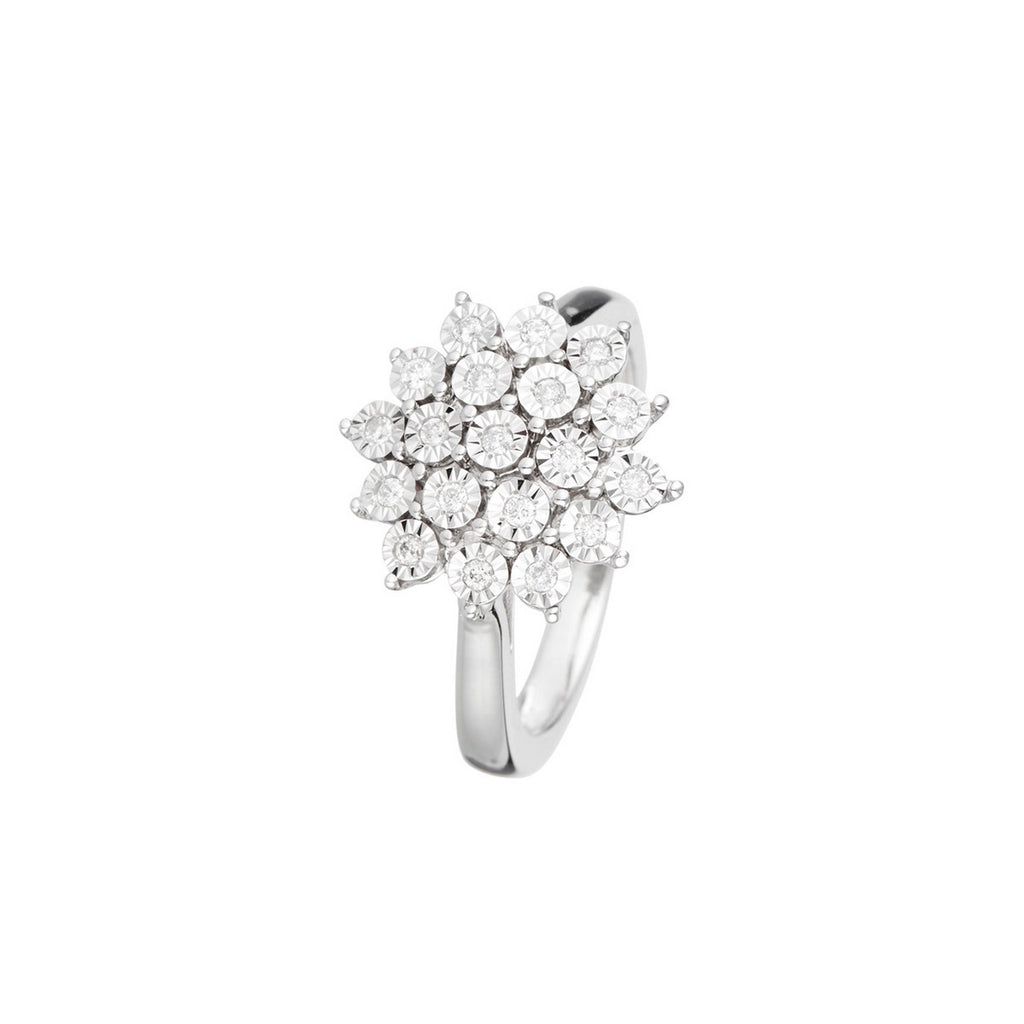 "Bouquet Of Light" Ring D0.14/19 - 375/1000 White Gold