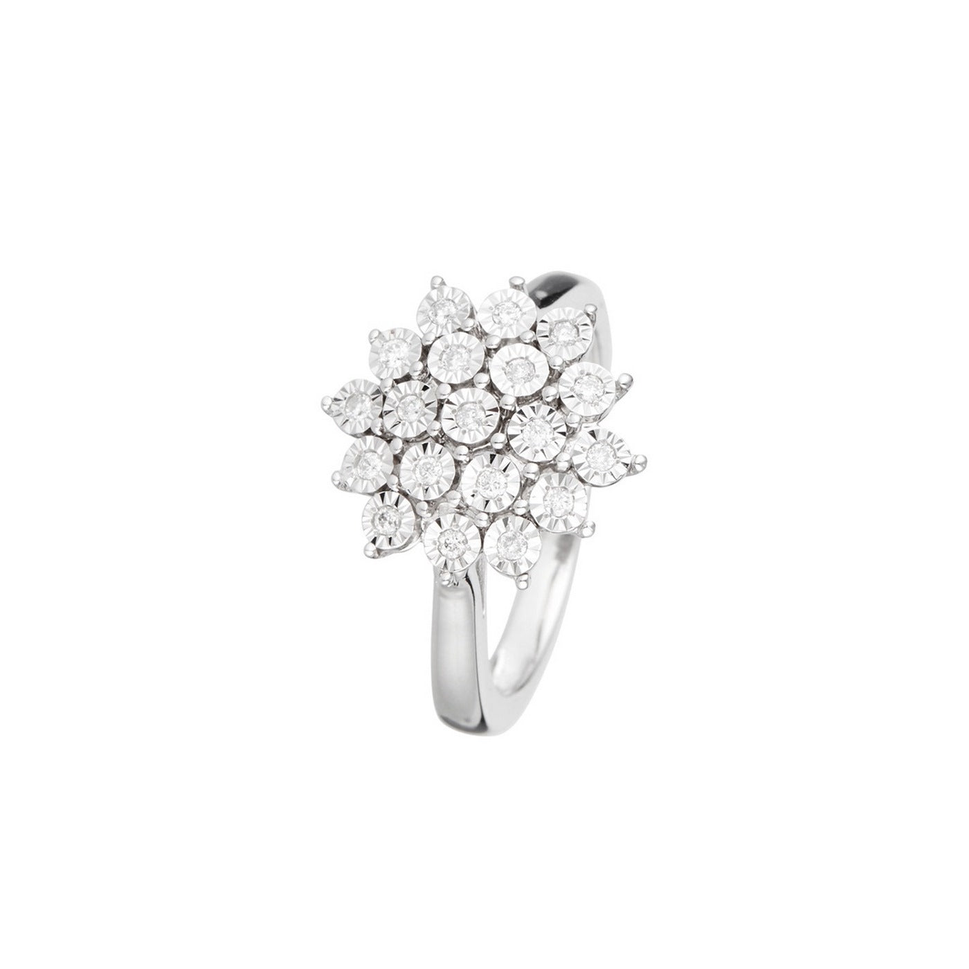 "Bouquet Of Light" Ring D0.14/19 - 375/1000 White Gold