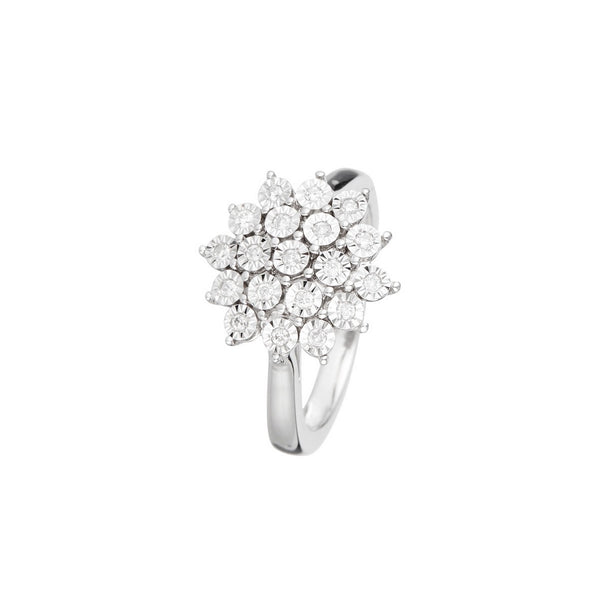 "Bouquet Of Light" Ring D0.14/19 - 375/1000 White Gold