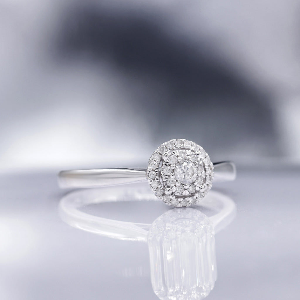 "Chamade" Diamond Ring 0.21/32 - 375/1000 White Gold