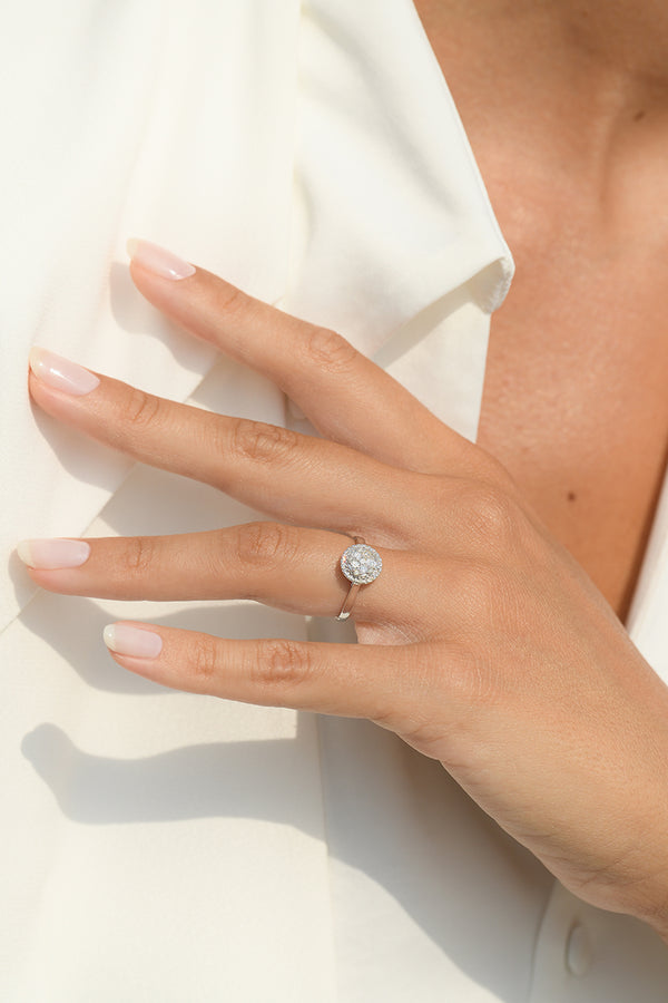 Bague "Chamade" Diamants 0,21/32 - Or Blanc 375/1000
