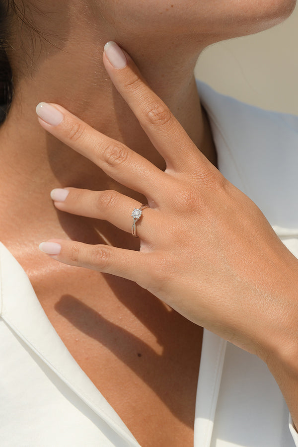 "Elisabeth" Diamond Ring 0.15/10 - 375/1000 White Gold