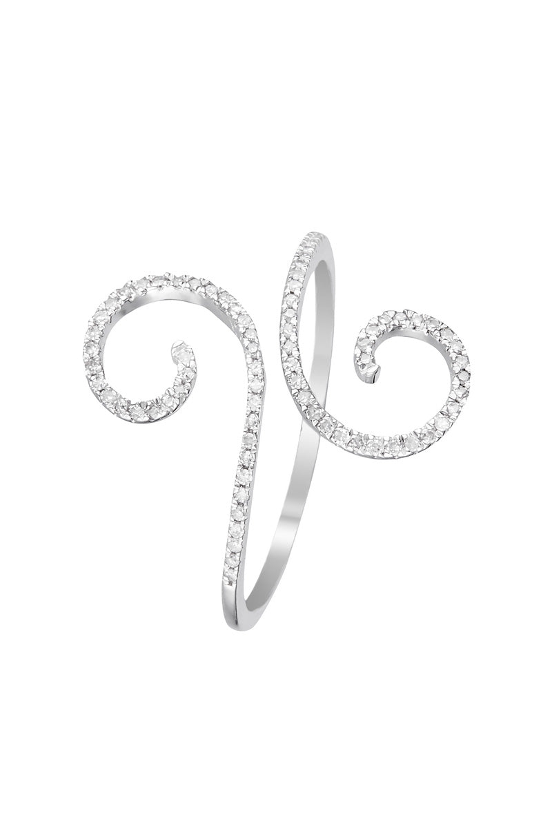 Bague "Spirale D'Amour" Diamants 0,15/76 - Or Blanc 375/1000