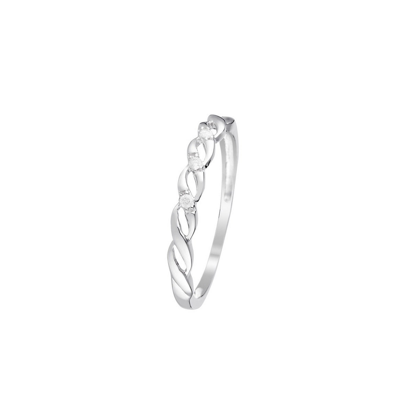 "Beautiful Twist" Diamond Ring 0.03/3 - 375/1000 White Gold