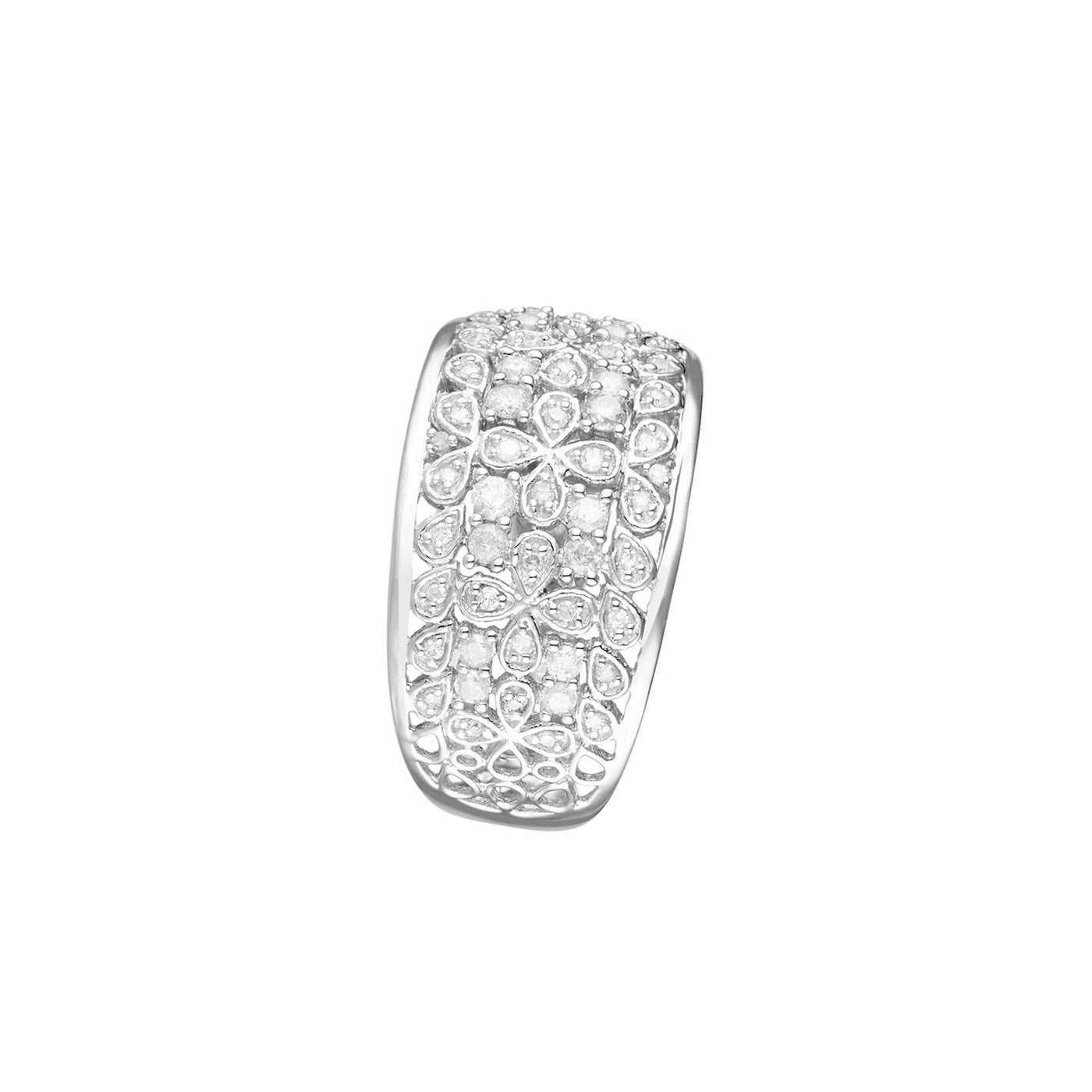 Anillo de Diamantes "Explosión de Flores" 0.33/56 - Oro Blanco 375/1000