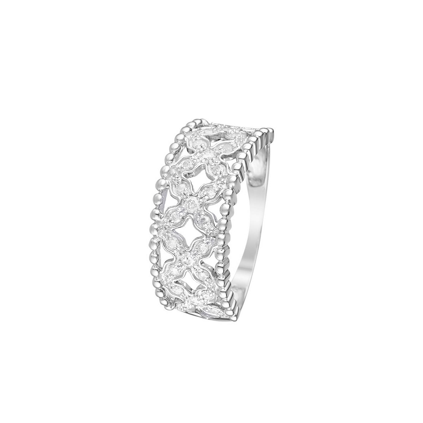 Anillo "Dalia" Diamantes 0.25/25 - Oro blanco 375/1000