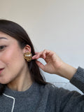 Vintage Earrings - Intertwined Gold-Tone Motif And Rhinestones