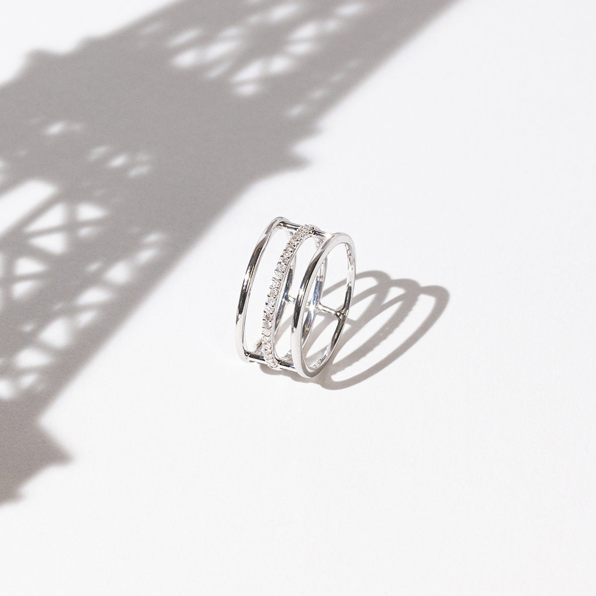 Ring "Rêveuse" diamanter 0,12/23 – Vitt guld 375/1000