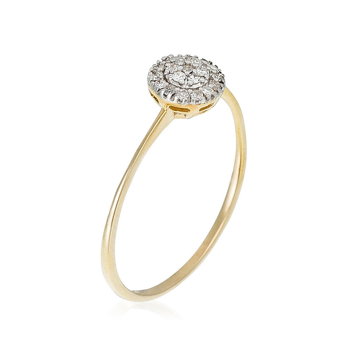 Ring "Min solstråle" med 21 diamanter på i alt 0,12 karat - Gult guld 375/1000