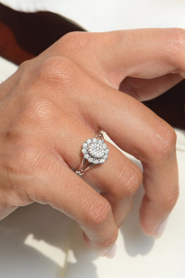 Bague "Mon Seul Amour" Diamants 0,30/36 - Or Blanc 375/1000