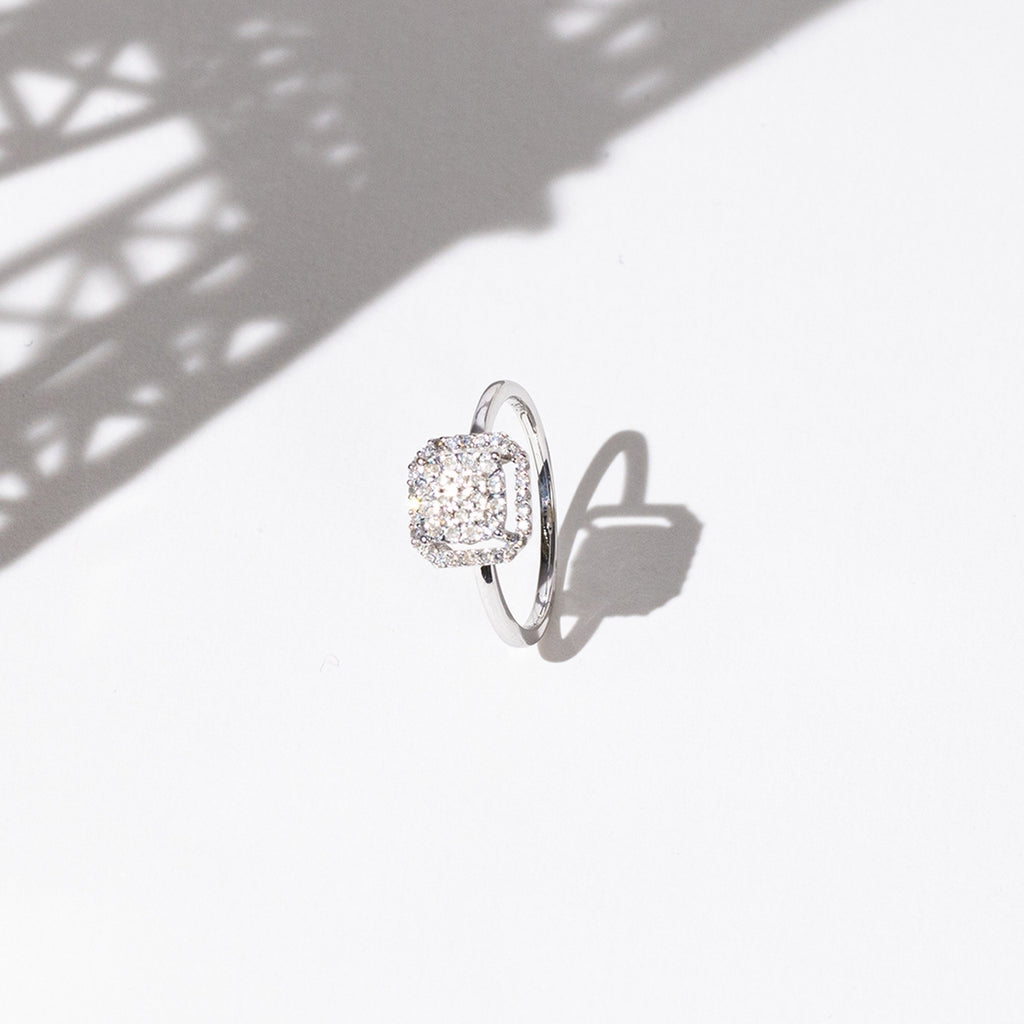 Ring "D'Amour Et De Tendresse" D0,21/49 - Hvidguld 375/1000