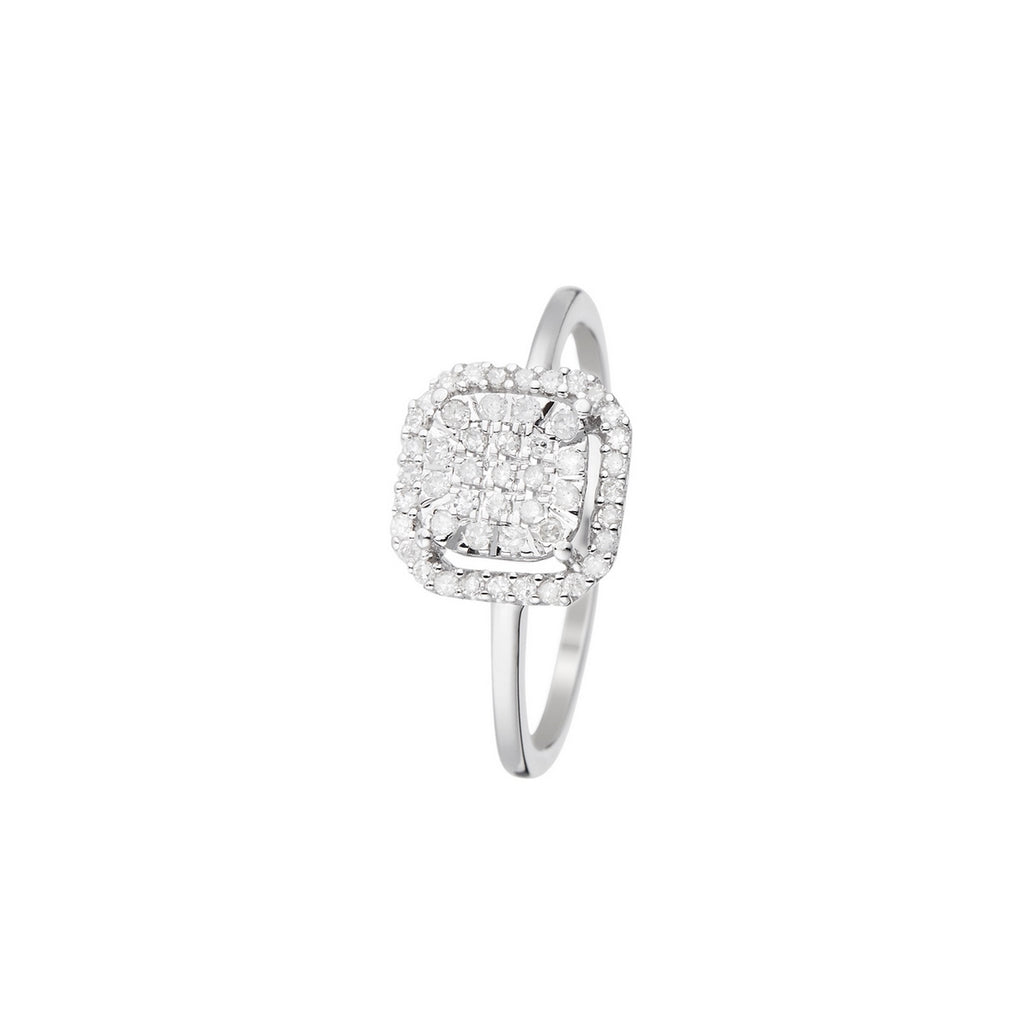 Bague "D'Amour Et De Tendresse" D0,21/49 - Or Blanc 375/1000