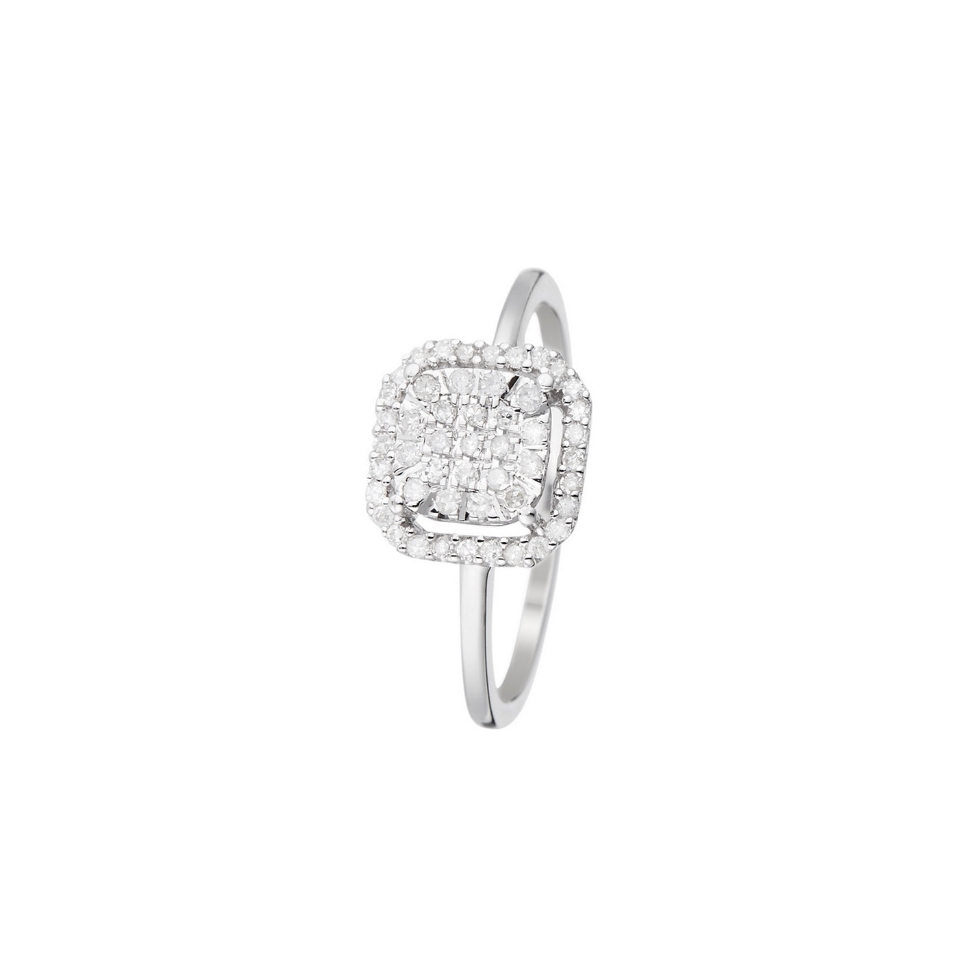 Bague "D'Amour Et De Tendresse" D0,21/49 - Or Blanc 375/1000