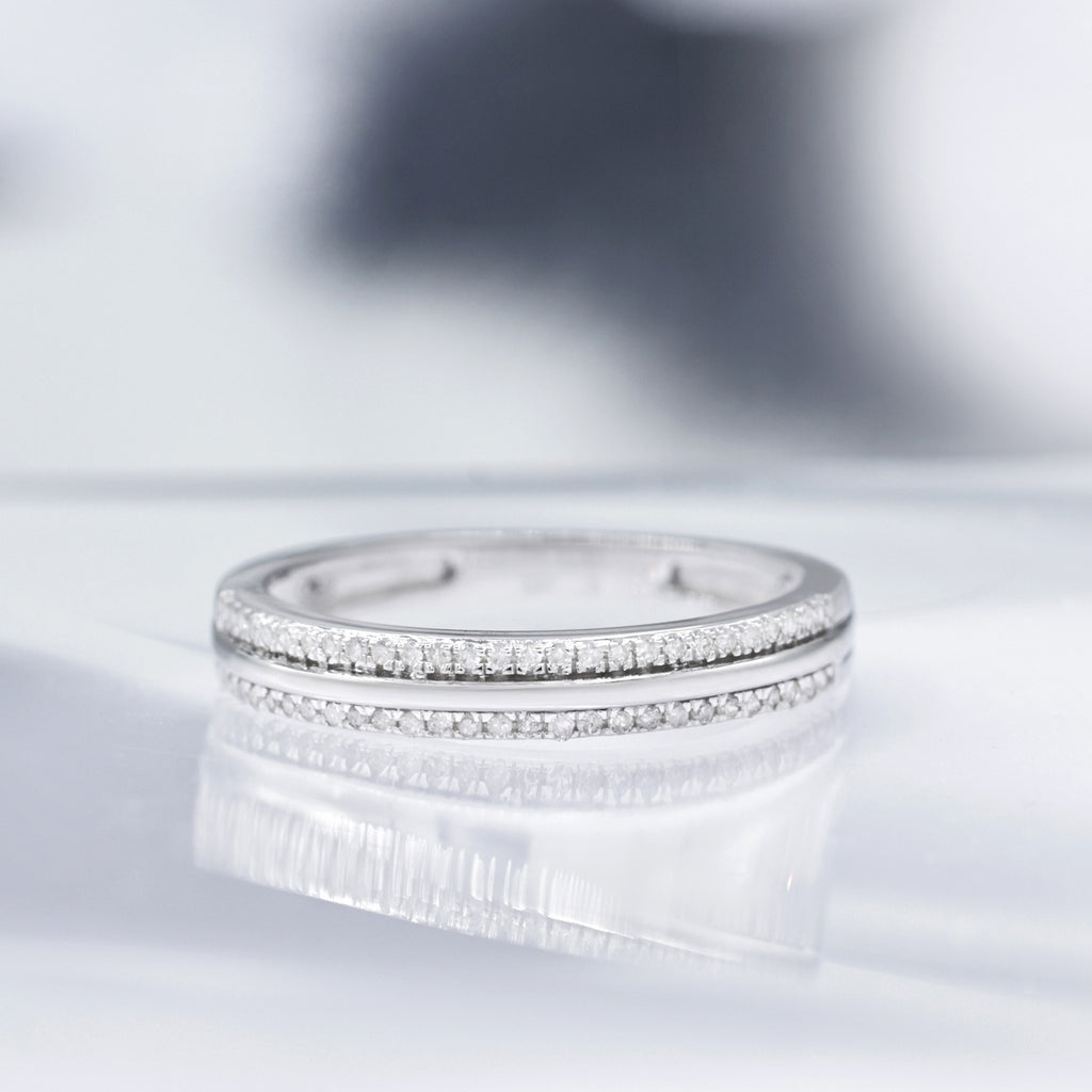 Bague "Nawa" D0,14/54 - Or Blanc 375/1000