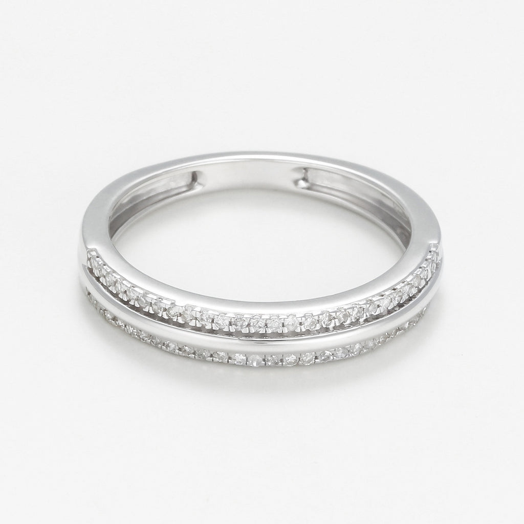 Bague "Nawa" D0,14/54 - Or Blanc 375/1000