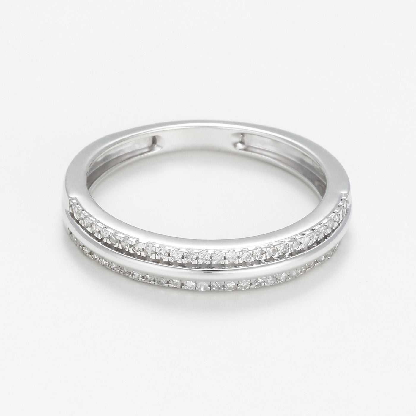 Bague "Nawa" D0,14/54 - Or Blanc 375/1000