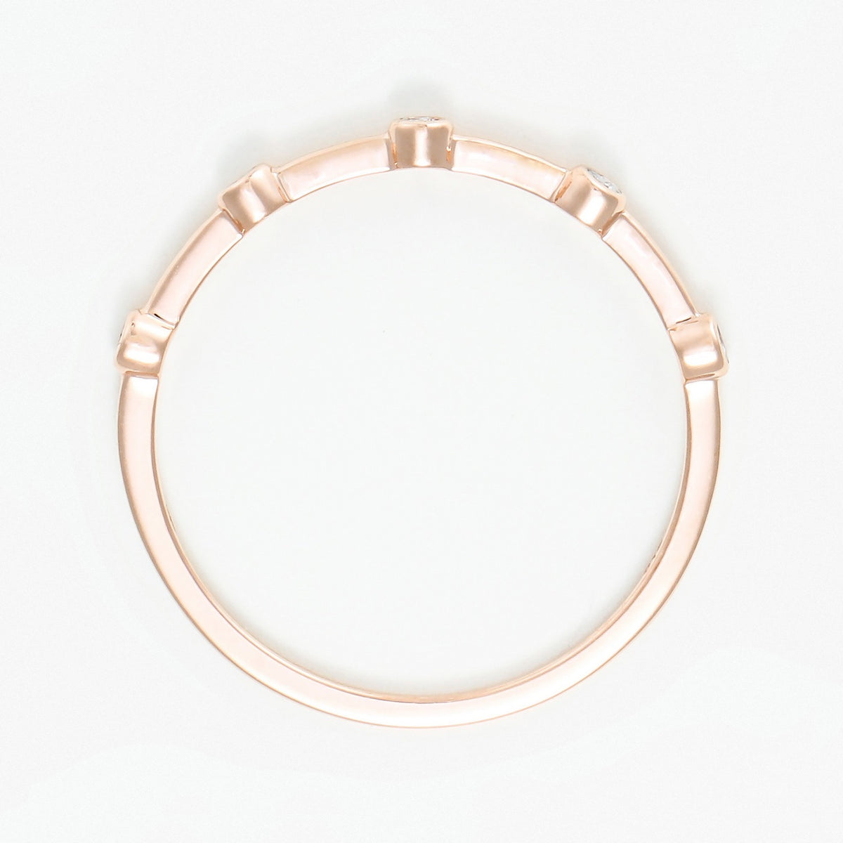 Bague "Ensemble" D0,03/5 - Or Rose 375/1000