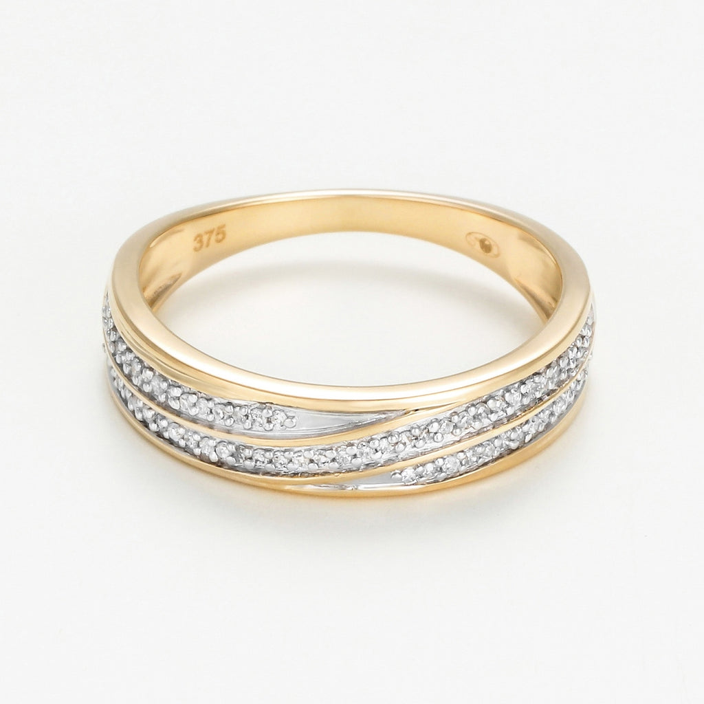 "Gold Love" Diamond Ring 0.12/65 - 375/1000 Yellow Gold