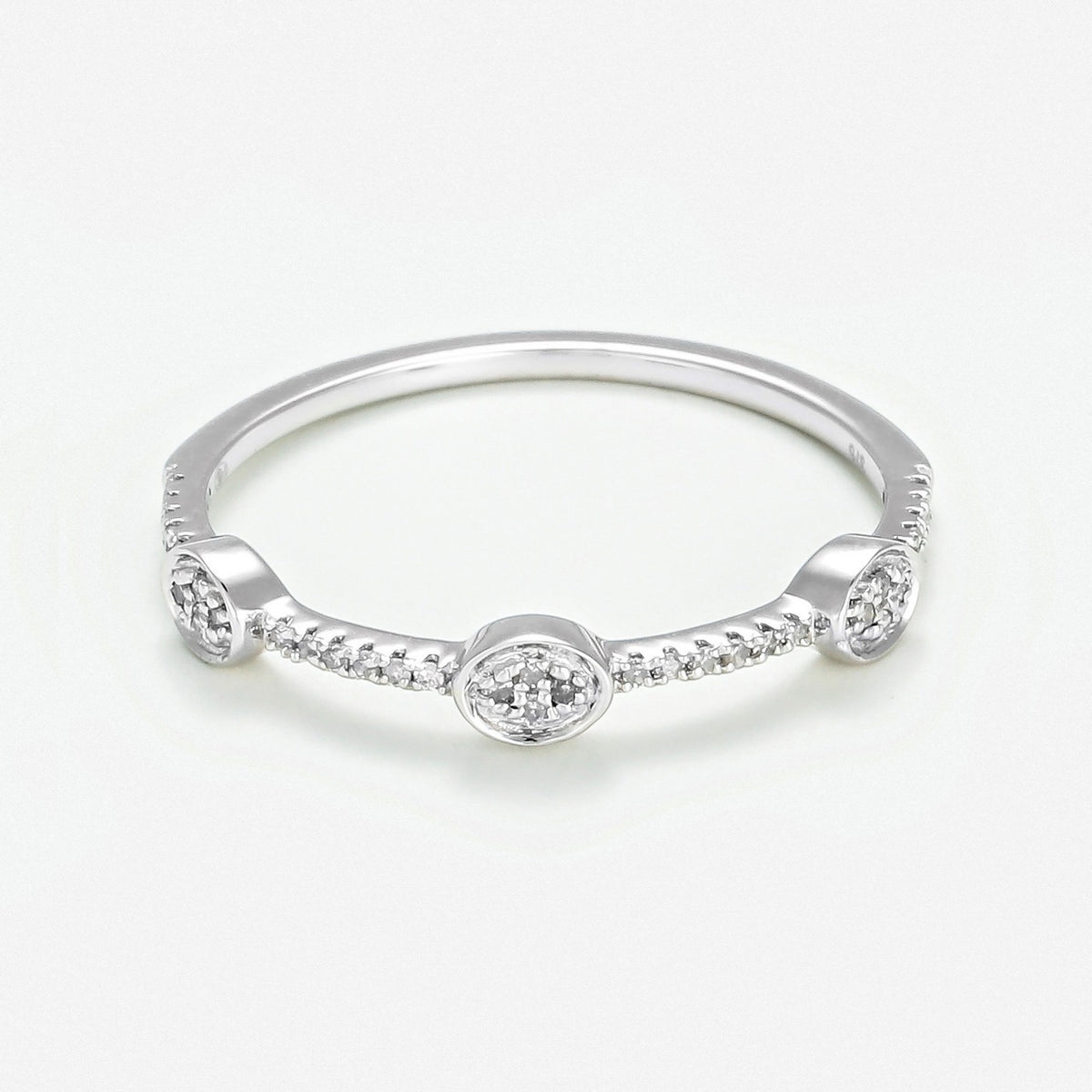 Ring "Merveilleuse" D0,06/34 - Vitt guld 375/1000