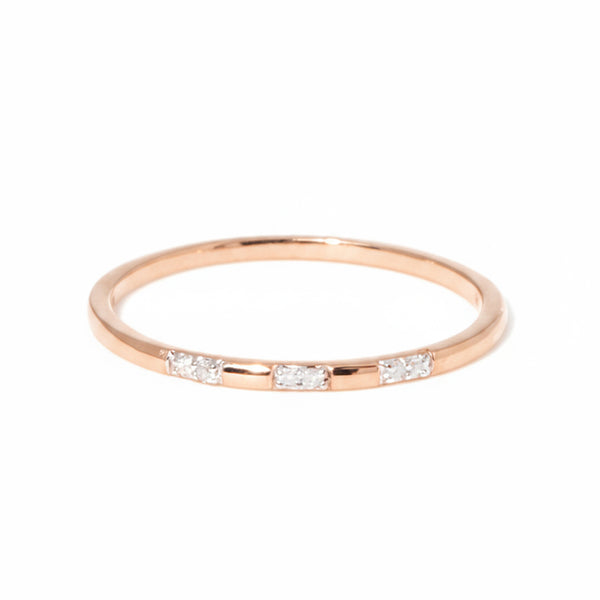 "Forever" Ring with 0.024/6 Diamonds - 375/1000 Rose Gold
