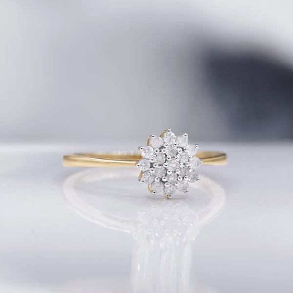 "Rabia" Diamond Ring 0.21/19 - 375/1000 Yellow Gold