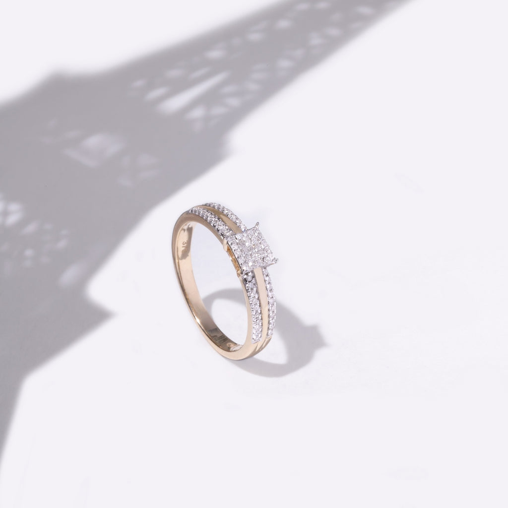 Ring "Mon Bonheur" diamanter 0,15/65 - Gult guld 375/1000