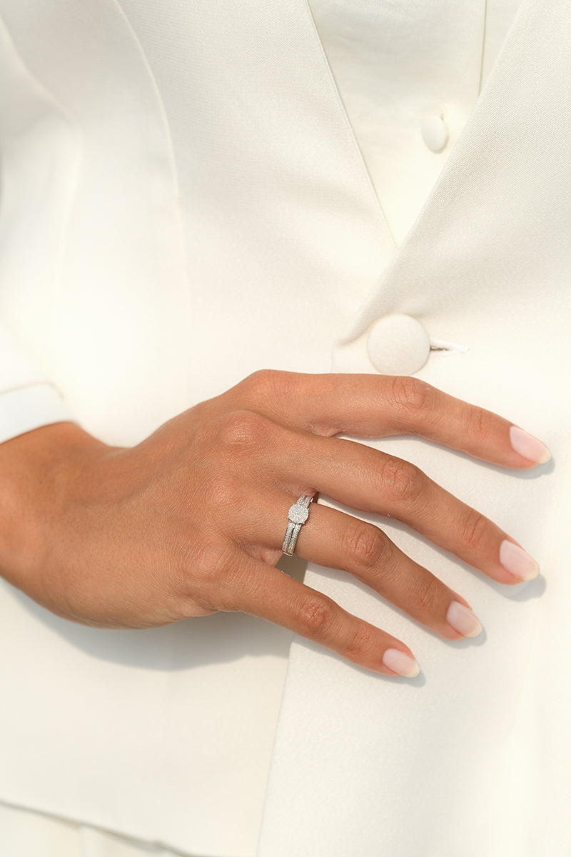 Bague "Toi Que J'Aime" Diamants 0,20/92 - Or Blanc 375/1000