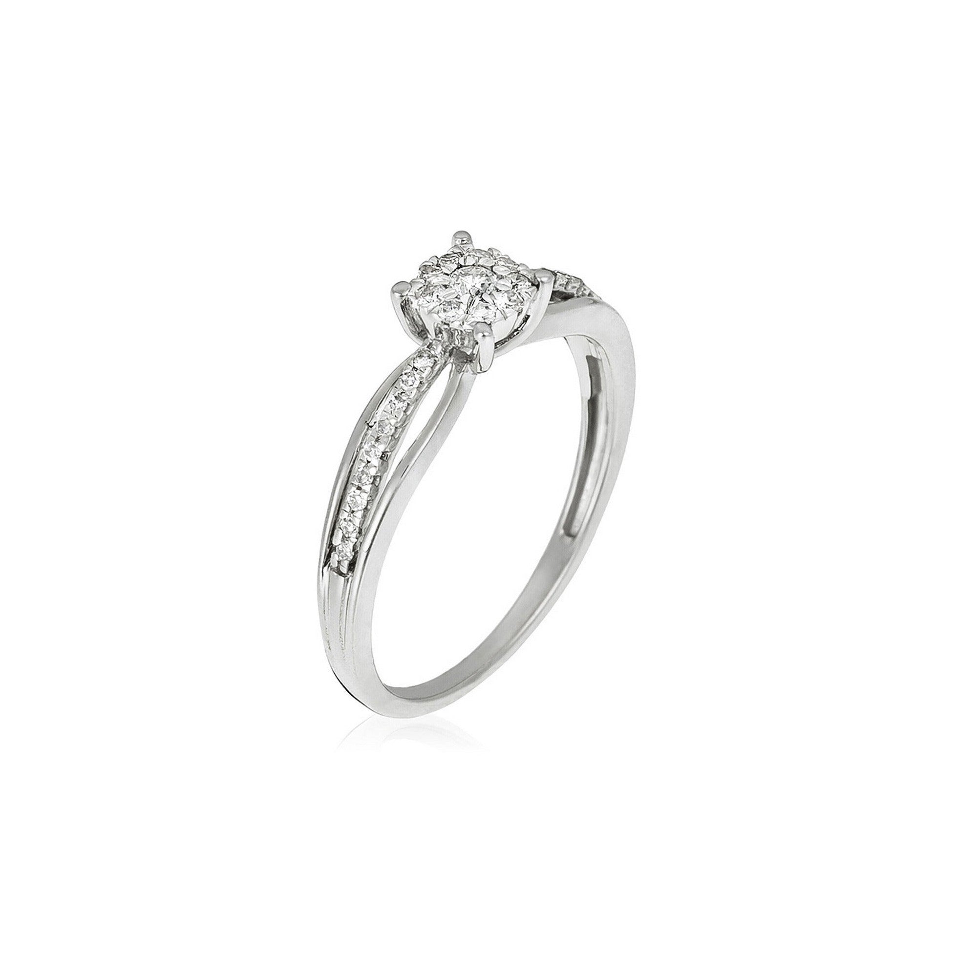 Anillo "La Promise" Diamantes 0.16/28 - Oro blanco 375/1000