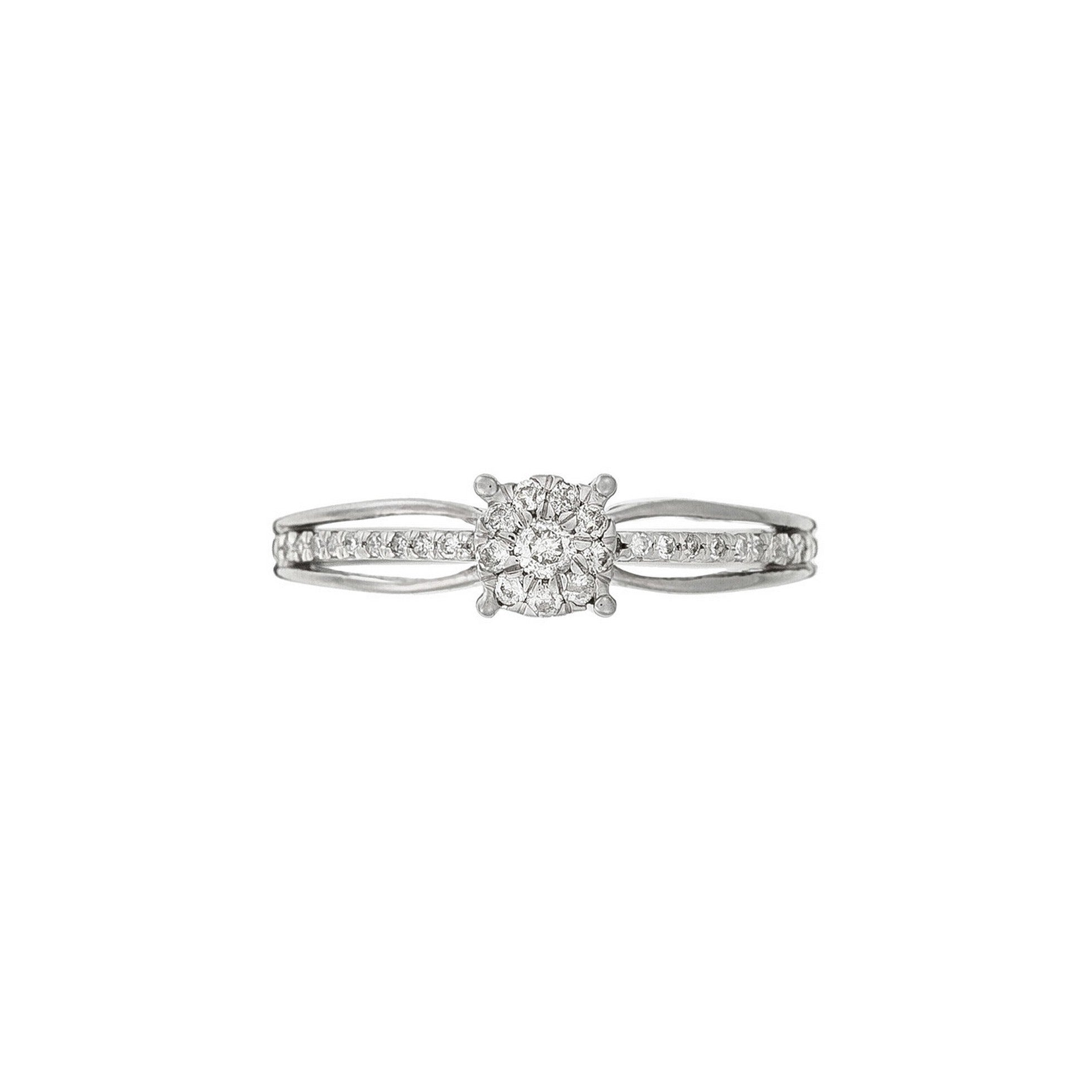 Anillo "La Promise" Diamantes 0.16/28 - Oro blanco 375/1000