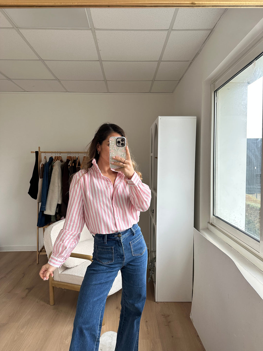 Colette Pink And White Striped Blouse