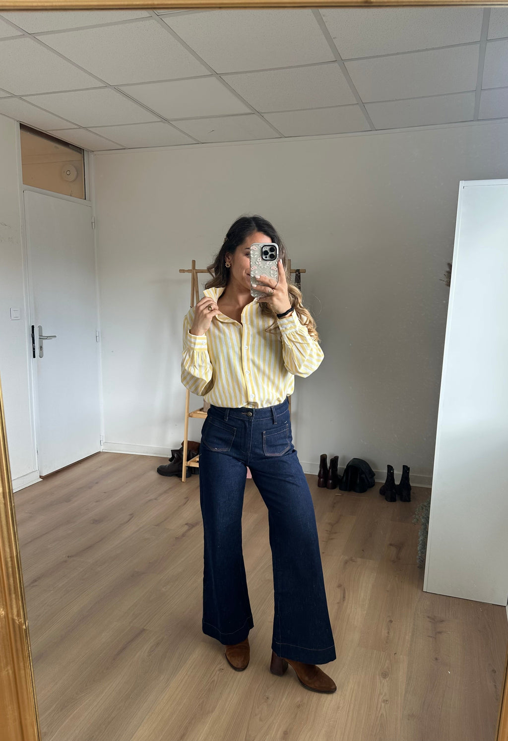 Colette Yellow Striped Blouse