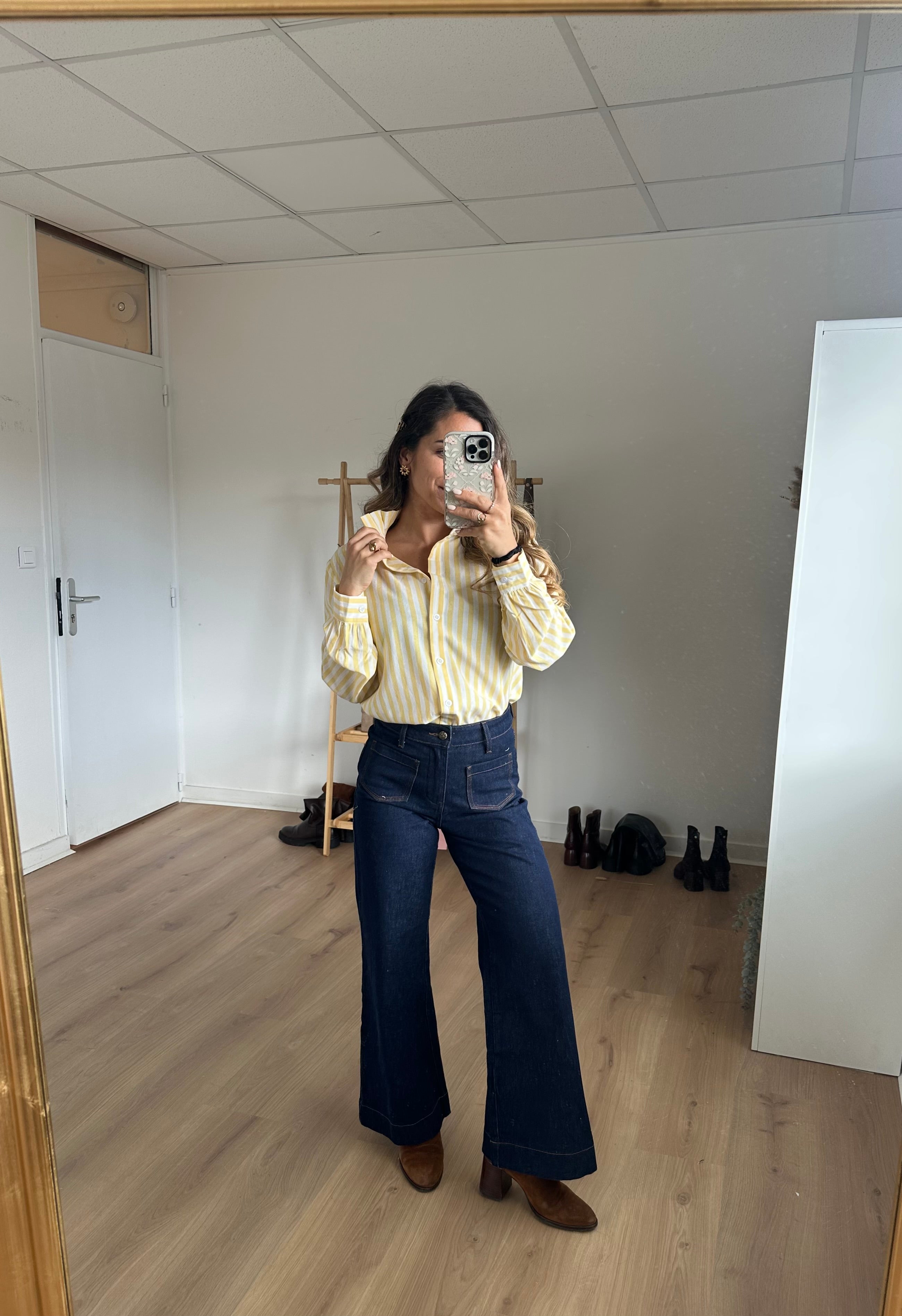 Colette Yellow Striped Blouse