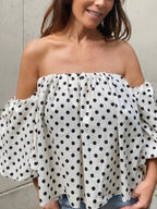 Top Carmen - Blanc/Noir
