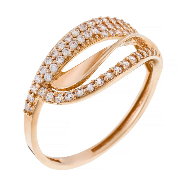 Bague "Liberty" Or Rose 375/1000 Et Zirconium