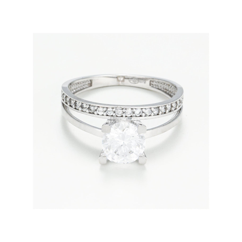 “Majestique” Ring 375/1000 White Gold And Zirconium