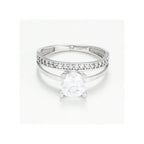 “Majestique” Ring 375/1000 White Gold And Zirconium