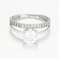 Anillo “Majestique” Oro blanco 375/1000 y circonio
