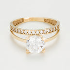 Bague "Majestueuse" Or Jaune 375/1000 Et Zirconium