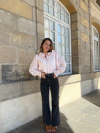 Soft Pink Brown Blouse