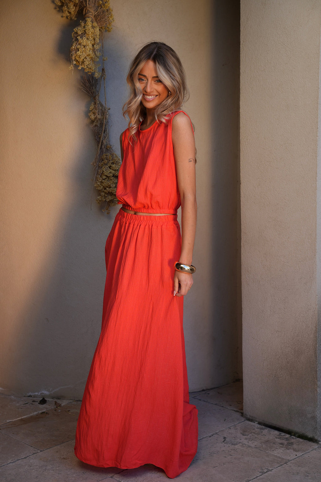 Ensemble Jupe/Top Elize - Corail